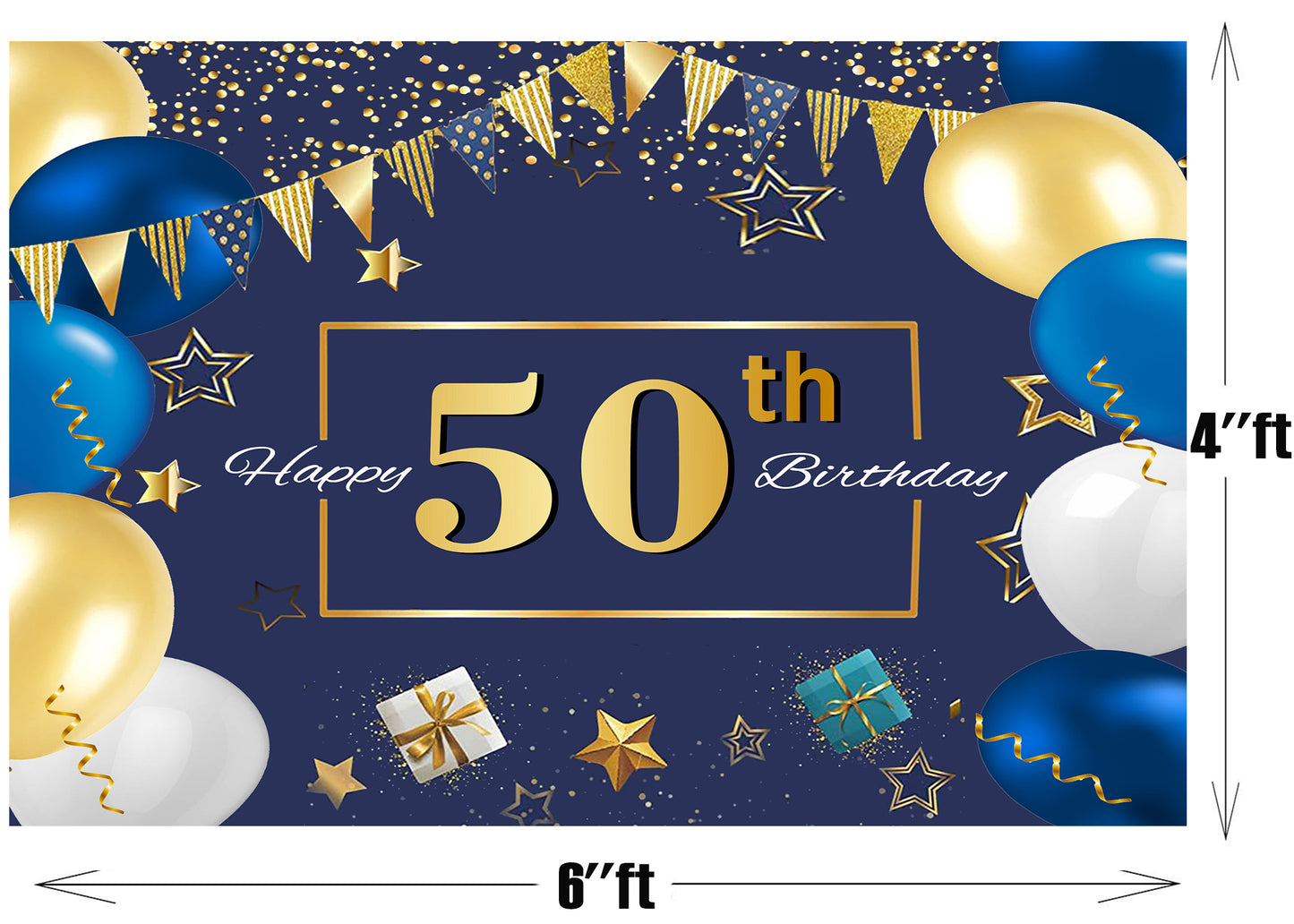 50th Birthday Party Backdrop 