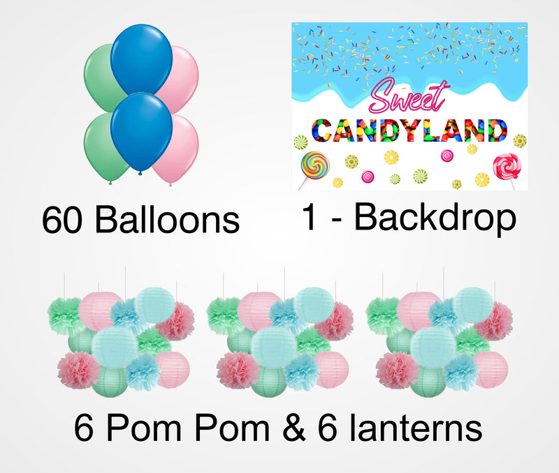 Candyland Theme Birthday Party Complete Decoration Kit