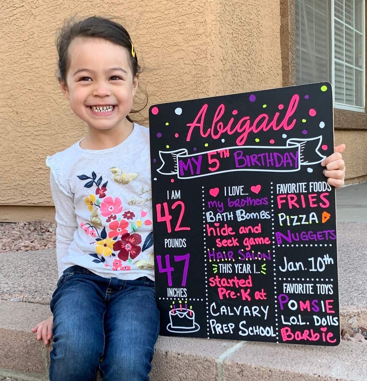 Kids Birthday Party Customized Chalkboard/Milestone Board