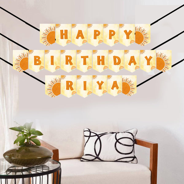 First Trip Around the Sun Theme Birthday Party Banner for Decoration