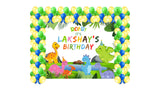 Dinosaur Theme Birthday Party Decoration Kit with Backdrop & Balloons
