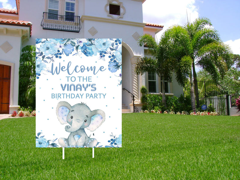 Elephant Theme Birthday Party Welcome Board