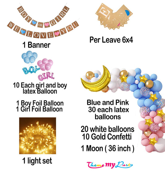 Boy Or Girl We Love You 115 pcs Baby Shower Decoration Combo with  Balloons and Led Light (Baby Shower)