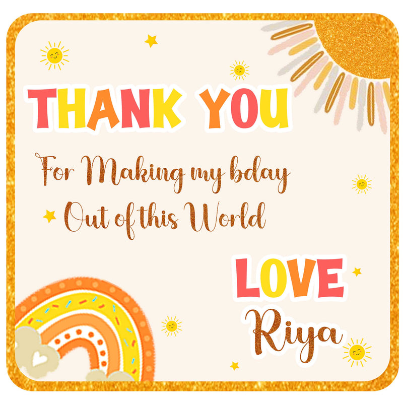 First Trip Around the Sun Theme Birthday Party Thank You Gift Tags