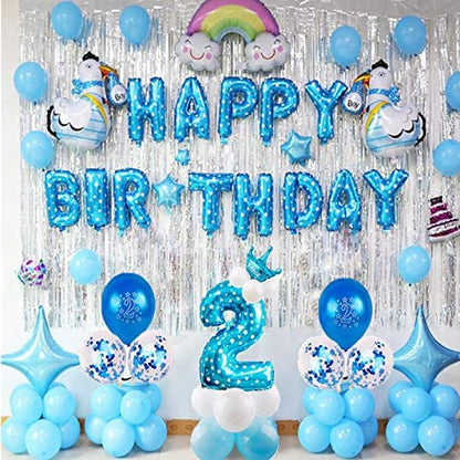 Happy Birthday Balloon Banners Blue Alphabet Birthday Balloons Banner Boys Teen Boys Birthday Party Balloons Decoration