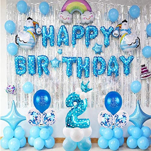 Happy Birthday Balloon Banners Blue Alphabet Birthday Balloons Banner Boys Teen Boys Birthday Party Balloons Decoration