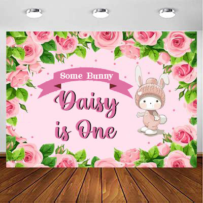Some Bunny Is One Birthday Party Backdrop