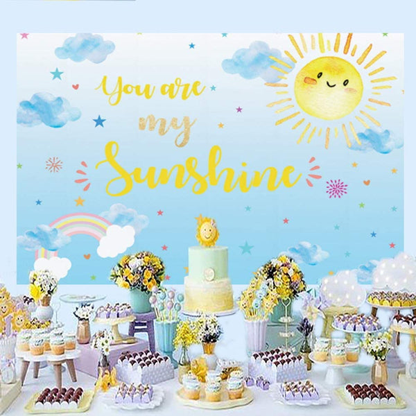 You Are My Sunshine Theme Birthday Party Backdrop