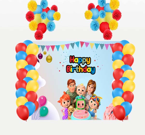 Cocomelon Theme Birthday Party Complete Decoration Kit