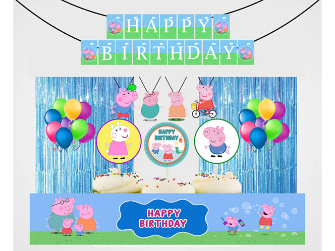 Peppa Pig Theme Birthday Party Decoration Kit