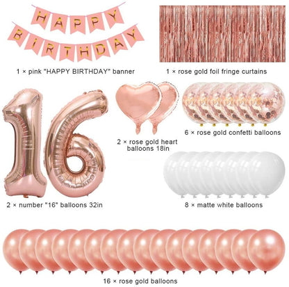 16th Birthday Decoration Party Supplies