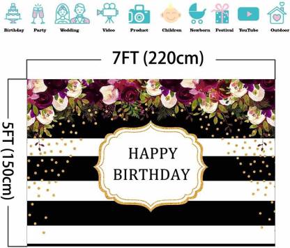 Personalize Birthday Party Backdrop Banner