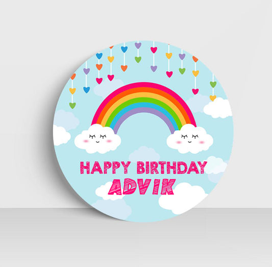Rainbow Theme Birthday Party Backdrop 