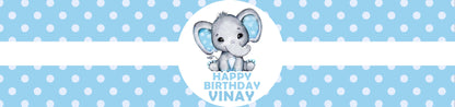 Elephant Theme Birthday Party Water Bottle Labels