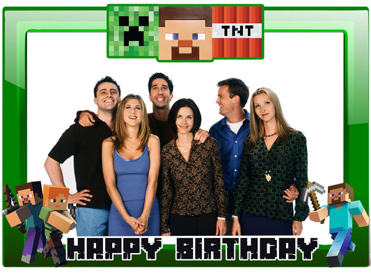 Minecraft Theme Birthday Party Selfie Photo Booth Frame