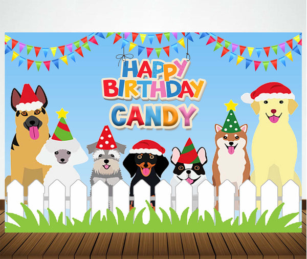 Dog Theme Birthday Party Backdrop for Decoration