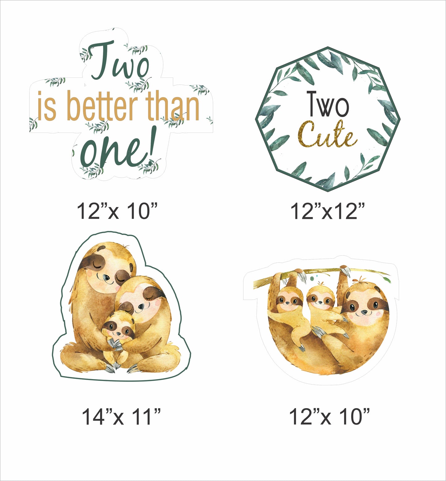 Twins Baby Theme Birthday Party Cutouts 