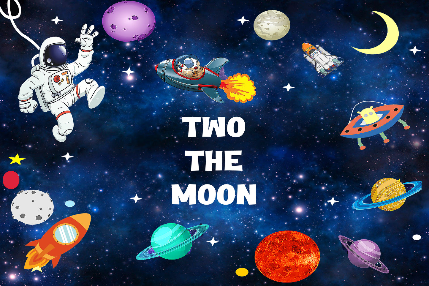 Space Theme Birthday Party Backdrop