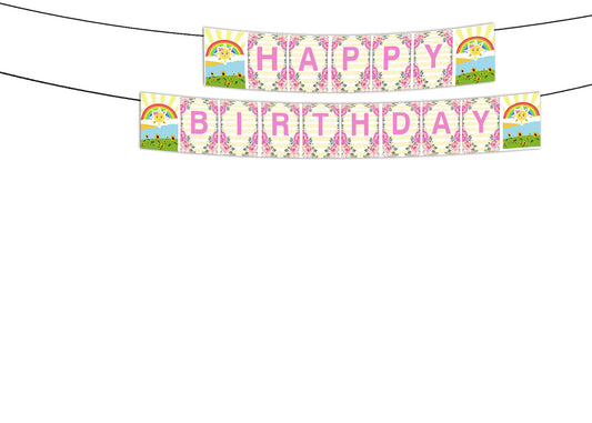 Happy Birthday Sunshine Theme Banner For Birthday