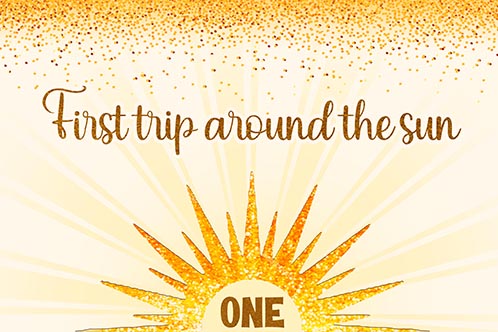 First Trip Around the Sun Theme Birthday Party Backdrop