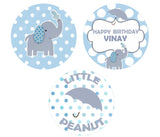 Elephant Theme Birthday Party Cupcake Toppers