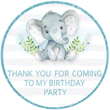 Elephant Theme Birthday Party Thank You Gift Tags