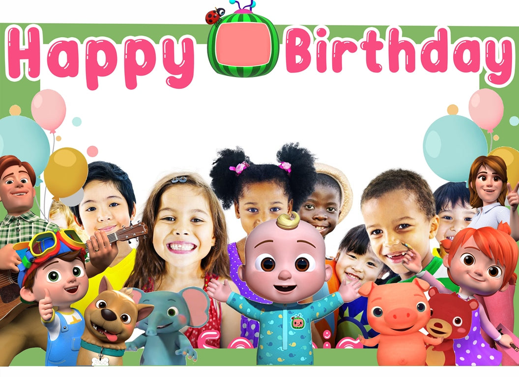 Cocomelon Theme Birthday Party Selfie Photo Booth Frame