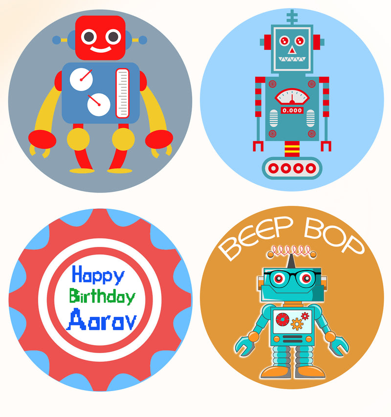 Robot Theme Birthday Party Straws