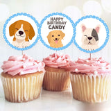 Dog Theme Birthday Party Cupcake Toppers