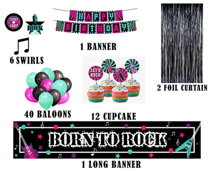 Rockstar Theme Birthday Party Decoration Kit