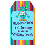 Robot Theme Birthday Party Thank You Gift Tags