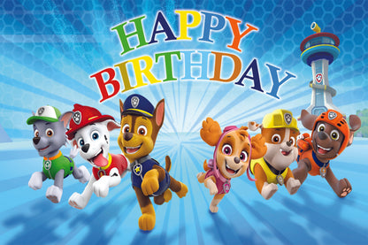 Paw Patrol Theme Birthday Party Backdrop