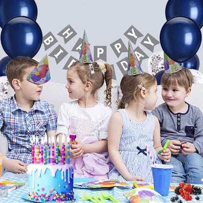 Birthday Decorations, Happy Birthday Decoration for Men Party Balloons for Boys Kit Sliver Blue Confetti Balloons and Swirl 13th 16th 18th 21st 30th 40th 50th 60th Party Supplies