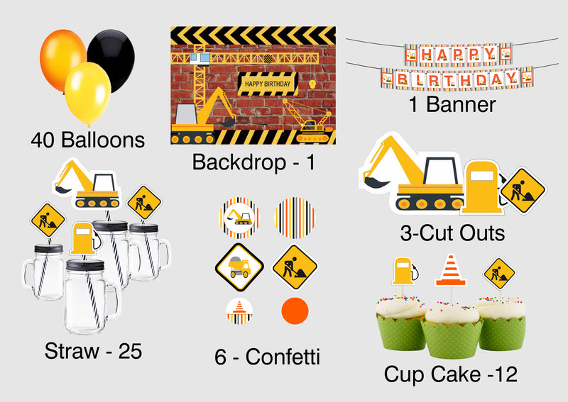 Construction Birthday Complete Party Kit
