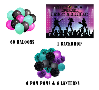 Rockstar Theme Birthday Party Complete Decoration Kit