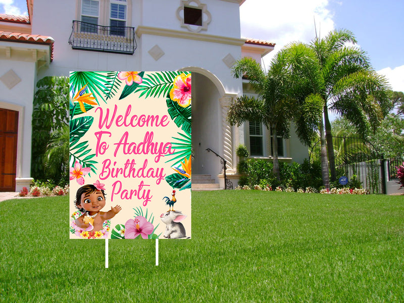 Moana Theme Birthday Party Welcome Board