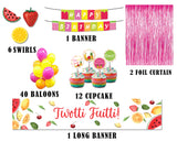 Twotti Fruity Theme Birthday Complete Party Kit with Backdrop & Decorations