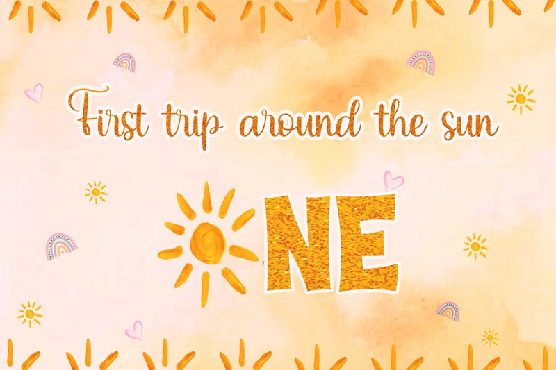 First Trip Around the Sun Theme Birthday Party Backdrop