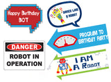 Robot Theme Birthday Party Photo Booth Props Kit