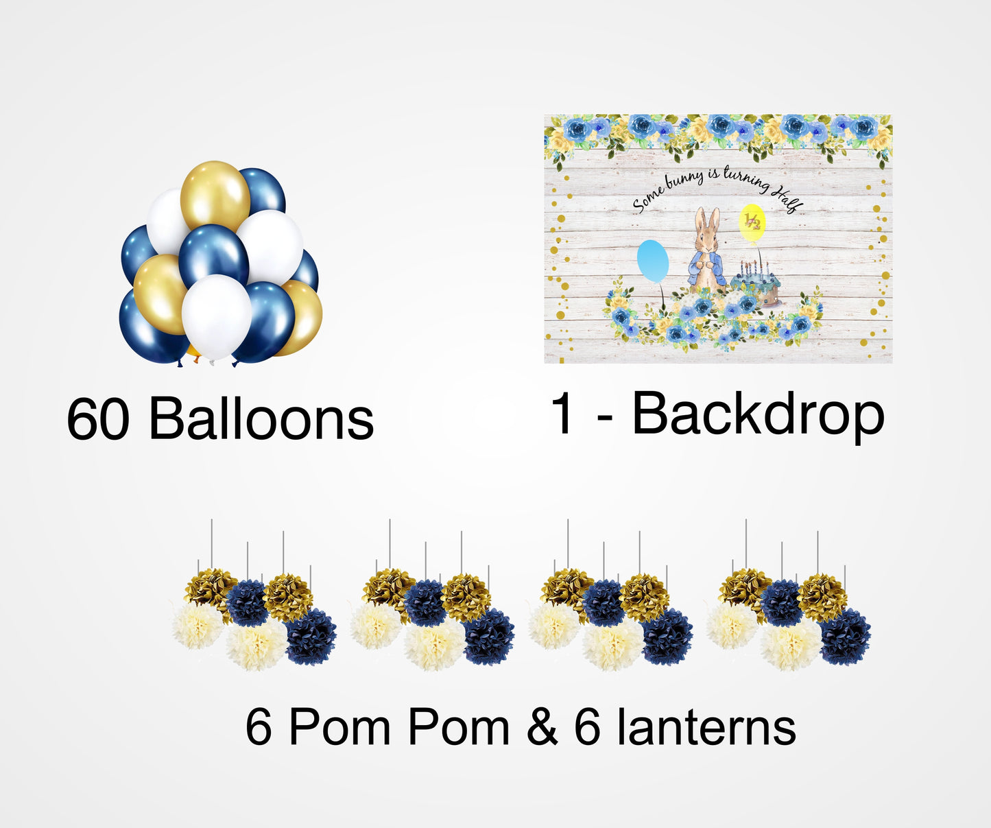 Half Birthday Boys Complete Decoration Kit