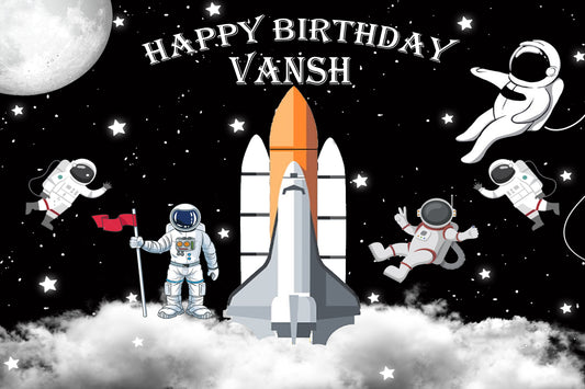 Space Theme Birthday Party Backdrop