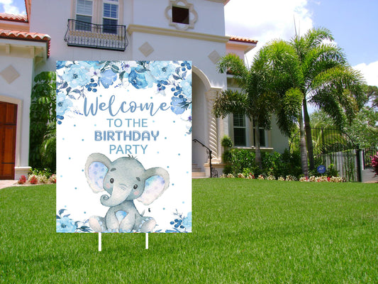 Elephant Theme Birthday Party Welcome Board