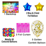 Candy Land Theme Birthday Party Decoration Kit with Backdrop & Balloons