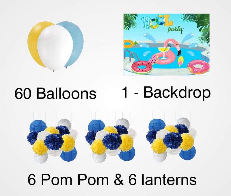 Pool Party Birthday Complete Decoration Kit 