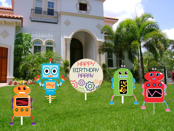 Robot Theme Birthday Party Cutouts