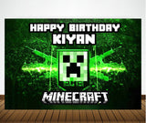 Minecraft Theme Birthday Party Backdrop