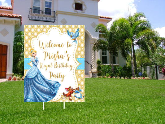 Cinderella Theme Birthday Party Welcome Board