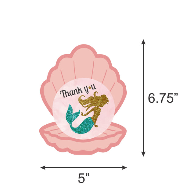 Mermaid Theme Birthday Party Thank You Gift Tags