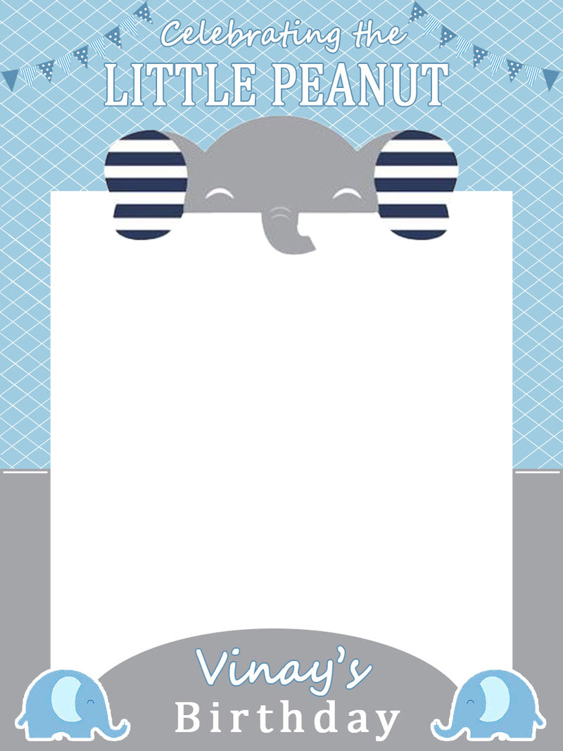 Elephant Theme Birthday Party Selfie Photo Booth Frame