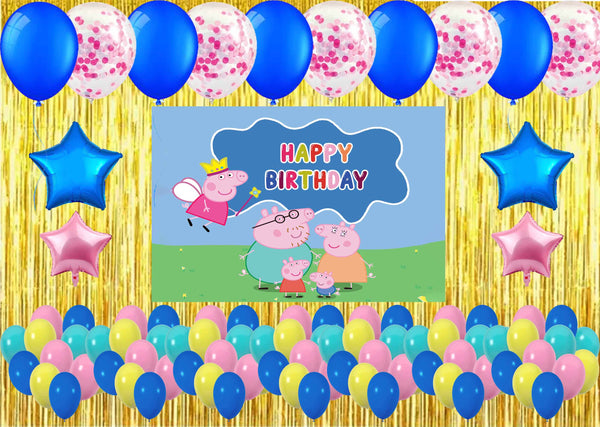 Peppa Pig Theme Birthday Party Decorations Complete Set